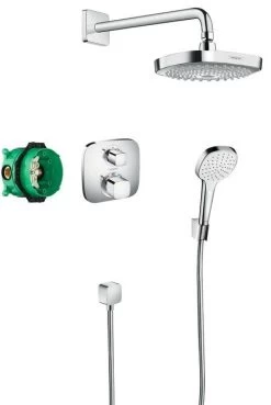 Hansgrohe Croma Select E - Set Doccia 180 Con Termostato Ecostat E, 2 Getti, Cromato 27294000