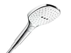 Hansgrohe Raindance Select E - Doccetta A Mano 120, 3 Getti, EcoSmart 9 L/min, Bianca/cromata 26521400