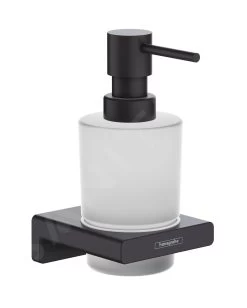 Hansgrohe AddStoris - Dispenser Di Sapone Liquido Con Supporto, Vetro Opaco/nero Opaco 41745670