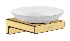 Hansgrohe AddStoris - Portasaponetta Con Supporto, Vetro Opaco/color Oro Lucido 41746990