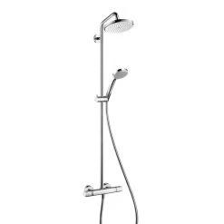 Hansgrohe Croma 220 - Set Doccia Showerpipe Con Termostato, 220 Mm, Getto Singolo, Cromato 27185000