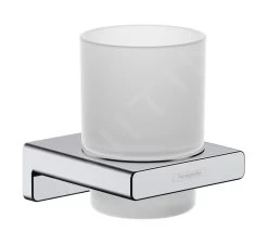 Hansgrohe AddStoris - Portaspazzolino E Dentifricio Con Supporto, Vetro Opaco/cromo 41749000