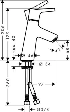 Hansgrohe Talis S - Miscelatore Monocomando 80 CoolStart Per Lavabo, Senza Sistema Di Scarico, Cromato 72014000 -Negozio Di Articoli Per Il Bagno 24799c7ed60443dad3d176fc