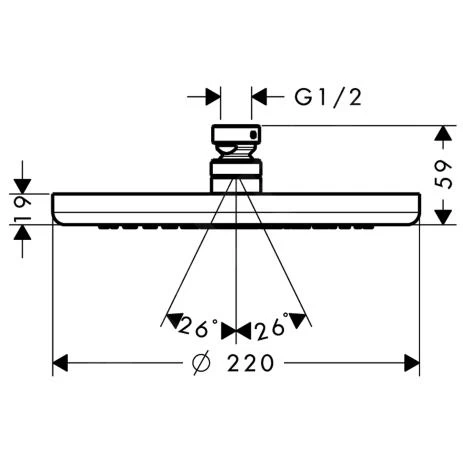 Hansgrohe Croma 220 - Soffione Doccia Air A Getto Singolo EcoSmart 9 L/min, Cromato 26465000 2 Hansgrohe Croma 220 - Soffione Doccia Air A Getto Singolo EcoSmart 9 L/min, Cromato 26465000 - immagine 2