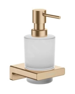 Hansgrohe AddStoris - Dispenser Di Sapone Liquido Con Supporto, Vetro Opaco/color Bronzo Spazzolato 41745140