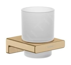 Hansgrohe AddStoris - Portaspazzolino E Dentifricio Con Supporto, Vetro Opaco/color Bronzo Spazzolato 41749140
