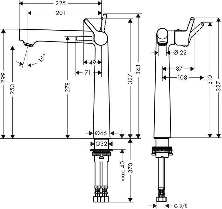 Hansgrohe Talis S - Miscelatore Monocomando 250 Per Lavabo, Senza Sistema Di Scarico, Cromato 72116000 2 Hansgrohe Talis S - Miscelatore Monocomando 250 Per Lavabo, Senza Sistema Di Scarico, Cromato 72116000 - immagine 2