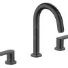 Hansgrohe Vernis Shape - Miscelatore Da Lavabo, Con Sistema Di Scarico, Montaggio A 3 Fori, Nero Opaco 71563670