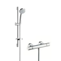 Hansgrohe Croma 100 - Set Doccia Termostatico Vario, 3 Getti, Cromato 27034000