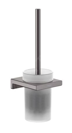 Hansgrohe AddStoris - Scopino WC A Parete, Vetro Opaco/cromo Nero Spazzolato 41752340