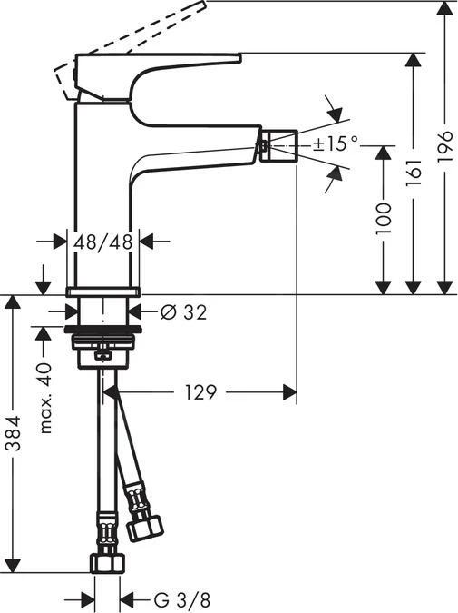 Hansgrohe Metropol - Miscelatore Monocomando Per Bidet Con Sistema Di Scarico Push-Open, Cromato 32520000 2 Hansgrohe Metropol - Miscelatore Monocomando Per Bidet Con Sistema Di Scarico Push-Open, Cromato 32520000 - immagine 2