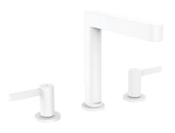 Hansgrohe Finoris - Miscelatore Da Lavabo 160, Montaggio A 3 Fori, Con Sistema Di Scarico Push-Open, EcoSmart, Bianco Opaco 76034700