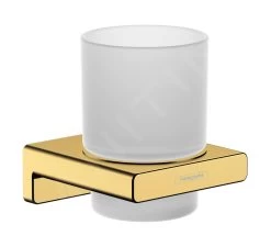 Hansgrohe AddStoris - Portaspazzolino E Dentifricio Con Supporto, Vetro Opaco/color Oro Lucido 41749990