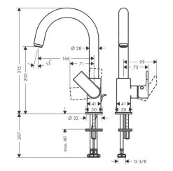 Hansgrohe Vernis Shape - Miscelatore Da Lavabo, Con Sistema Di Scarico E Braccio Di Erogazione Girevole, EcoSmart, Cromo 71564000 -Negozio Di Articoli Per Il Bagno 9964790dd4a20f2f17c1a147