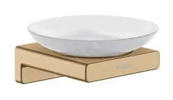 Hansgrohe AddStoris - Portasaponetta Con Supporto, Vetro Opaco/color Bronzo Spazzolato 41746140