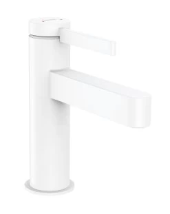Hansgrohe Finoris - Miscelatore Da Lavabo 100, Sistema Di Scarico Push-Open, EcoSmart, Bianco Opaco 76010700