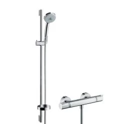 Hansgrohe Croma 100 - Set Doccia Con Termostato, 3 Getti, Con Asta Doccia 900 Mm, Cromato 27085000