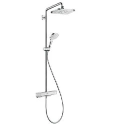 Hansgrohe Croma - Set Doccia Showerpipe Con Termostato, Getto Singolo, EcoSmart, Cromo 27660000