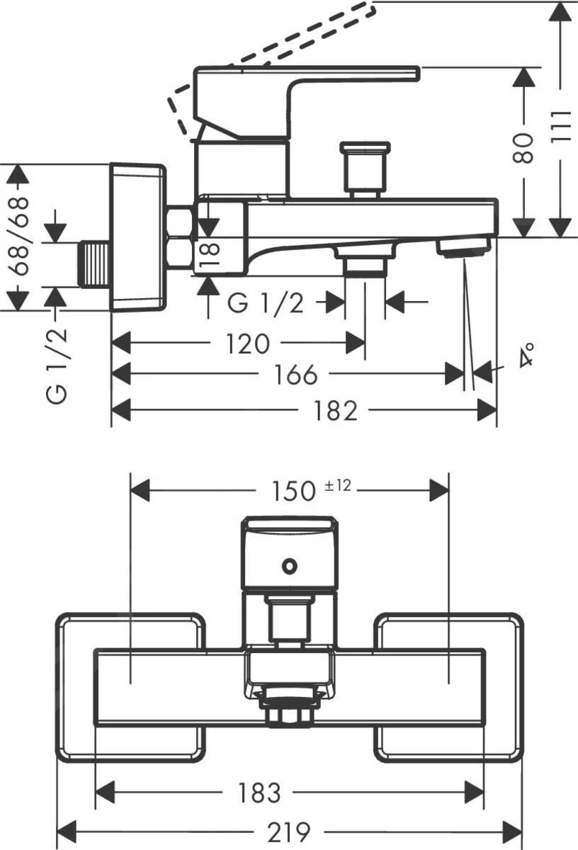 Hansgrohe Vernis Shape - Miscelatore Per Vasca Da Bagno, Cromo 71450000 2 Hansgrohe Vernis Shape - Miscelatore Per Vasca Da Bagno, Cromo 71450000 - immagine 2