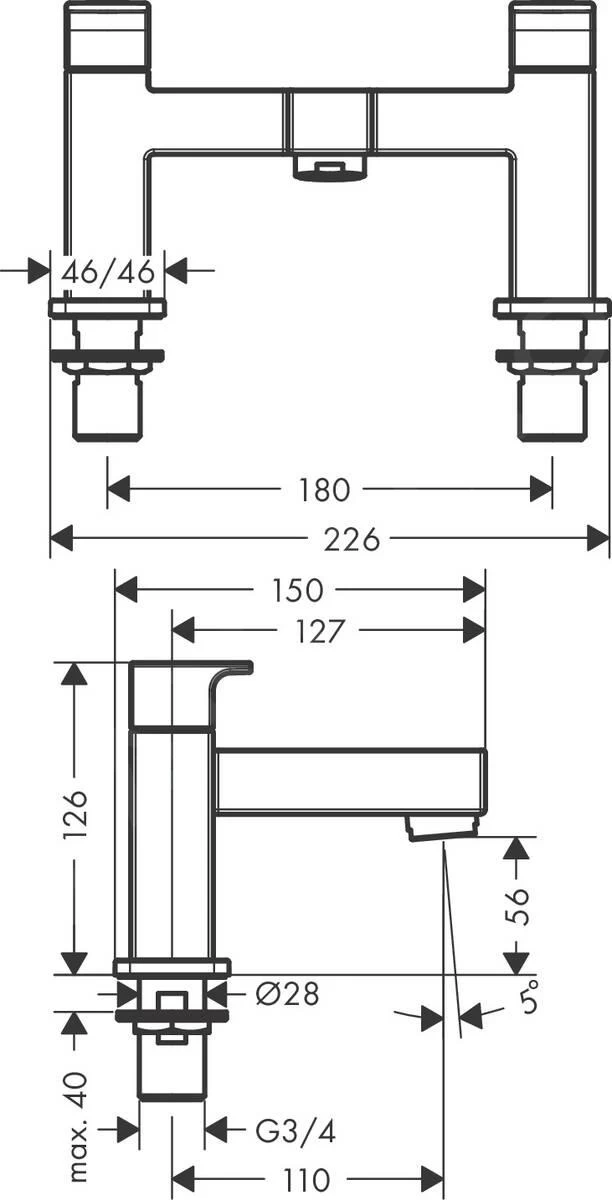 Hansgrohe Vernis Shape - Set Bordovasca, Montaggio A 2 Fori, Cromo 71452000 2 Hansgrohe Vernis Shape - Set Bordovasca, Montaggio A 2 Fori, Cromo 71452000 - immagine 2